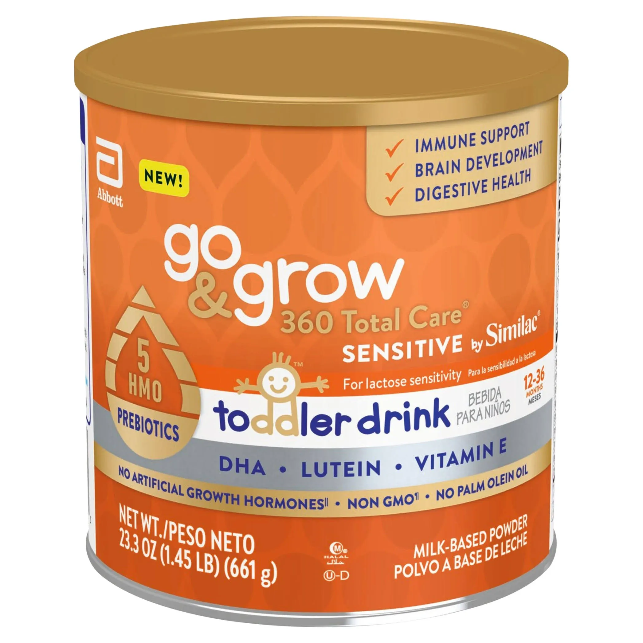 Go & Grow 360 Total Care Sensitive by Similac Toddler Drink Powder, 23.3-oz Can