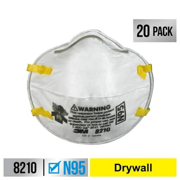 3M™ Performance N95 Drywall Sanding Respirators, White, Pack Of 20 Respirators, 8210D20-DC