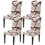 HZDHCLH Chair Covers Slipcovers 4/6 PCs Stretch Removable Washable Short Dining Chair Protector Cover Seat for Hotel,Dining Room,Ceremony (Green leaf,4 PCS)