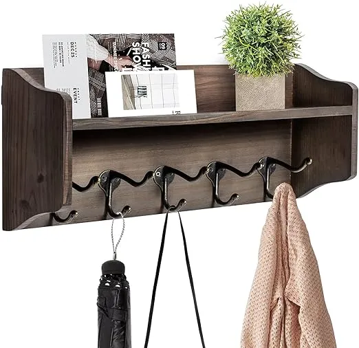 Coat Hooks with Shelf