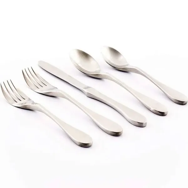 Knork Matte 20-Piece Flatware Set, Silver