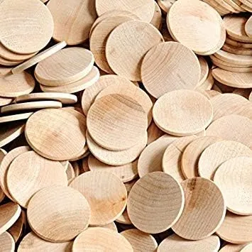 Wood Discs and Blank Tokens for Crafts, 1-1/2 x 1/8 inch Wooden Coins, Pack of 200 Unfinished Wood Circles, by Woodpeckers