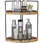 2-Tier Bathroom Counter Organizer, Wood Bathroom Organizer and Storage, Bathroom Corner Shelves for Counter Vanity Organizer, Bathroom Organizer Countertop for Bathroom Accessories, Perfume Organizer