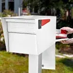 Mail Boss 7529 Mail Manager Street Safe Locking Security Mailbox, Alpine White