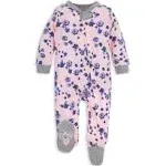 Burt's Bees Baby Girls Footed One-Piece Pajamas, Sleep and Play Loose Fit, 100% Organic Cotton, Sizes NB to 6-9 Months