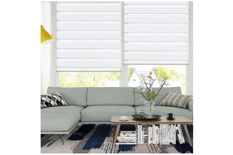 LUCKUP Horizontal Window Shade Blind Zebra Dual Roller Blinds Day and Night Blinds Curtains Easy to Install 59