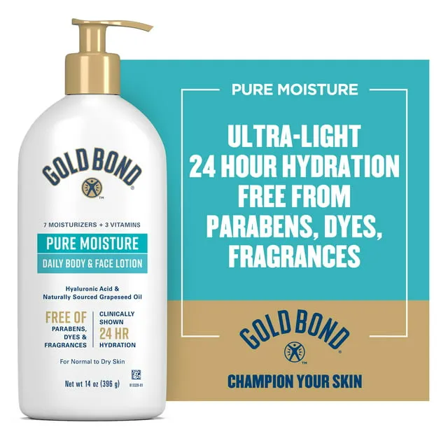 Gold Bond Body & Face Lotion, Daily, Pure Moisture