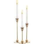 Candlestick Holders Taper Candle Holders, Set of 3 Candle Stick Holders Set, Bra