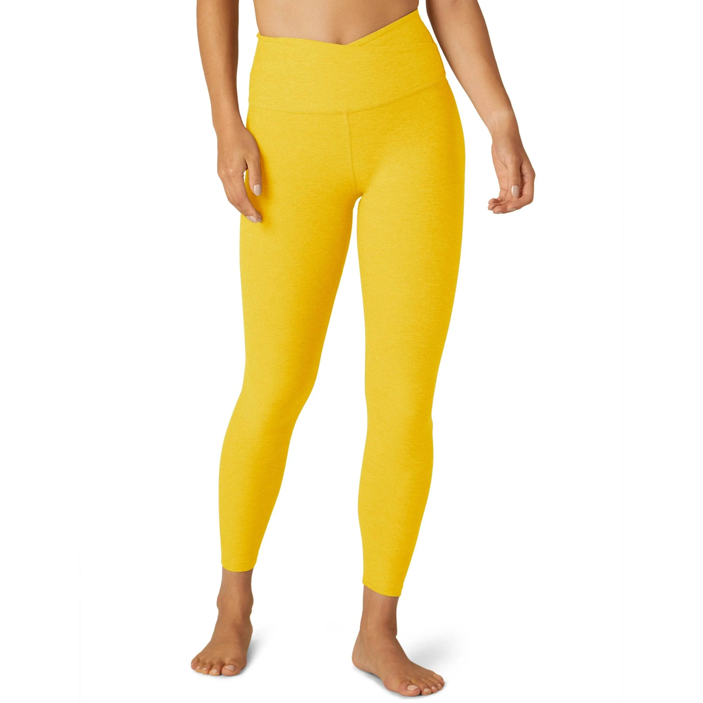 At Your Leisure High Waist Leggings In Yellow Flower Heather