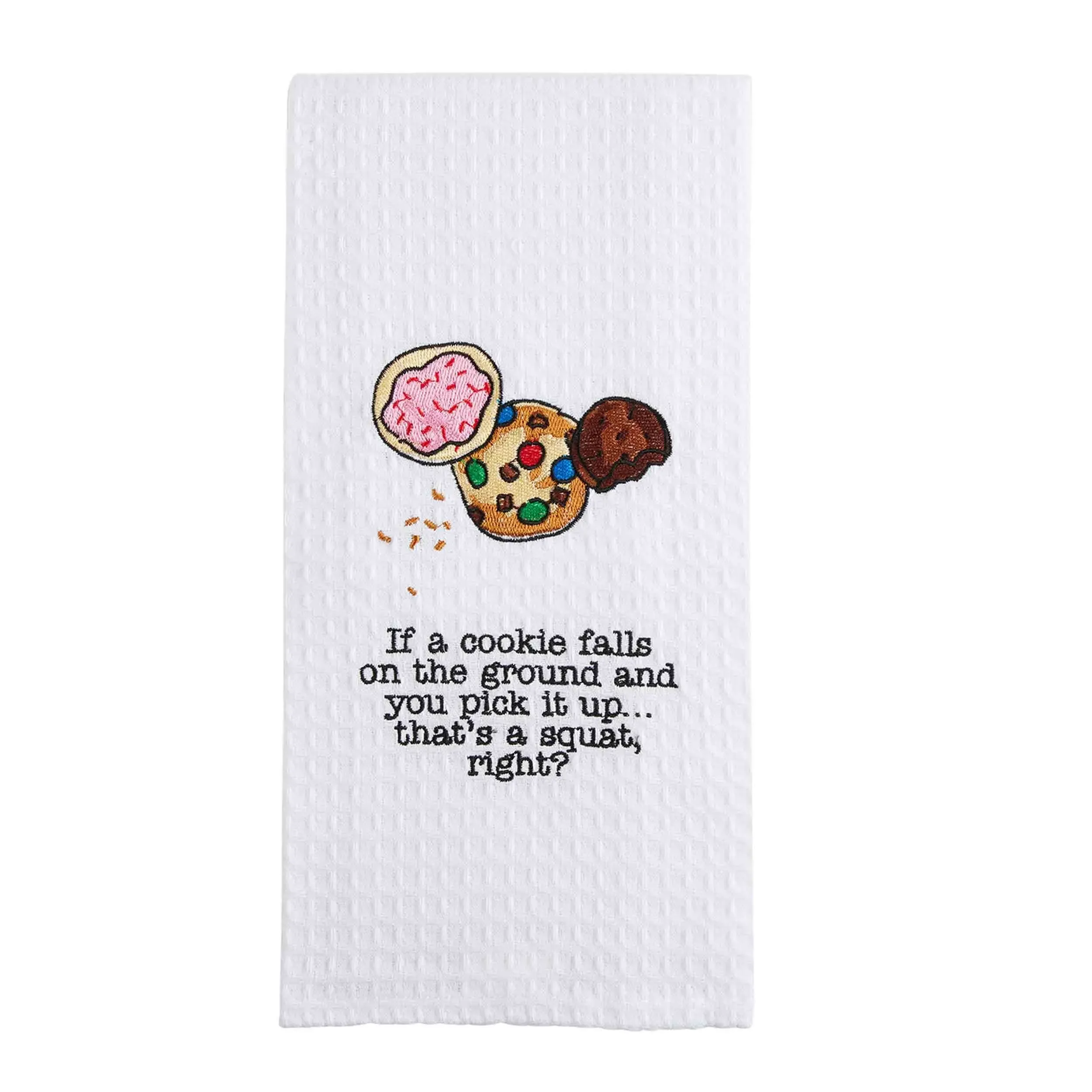 Embroidered Waffle Weave Tea Towel