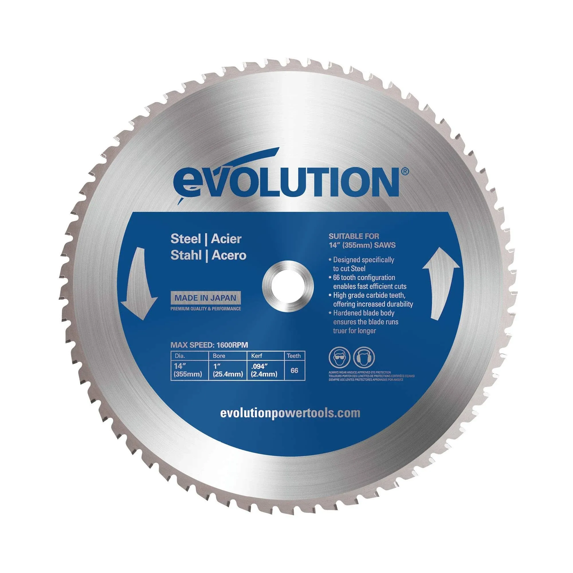 Evolution Power Tools 15BLADEST Steel Cutting Saw Blade, 15-Inch x 70-Tooth , Blue