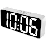 Compact Digital Alarm Clock with USB Port - Adjustable Brightness &amp; Alarm Volume