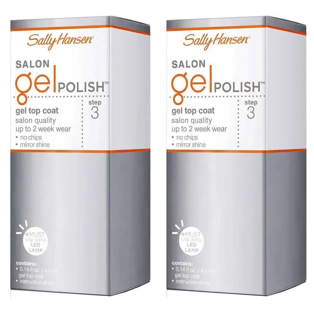 Sally Hansen Salon Gel Polish Nail Top Coat 0.14 Fl Oz Pack of 2