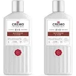 Cremo Bourbon & Oak Barber Grade 2-in-1 Shampoo & Conditioner, 16 fl oz 2-Pack - A Sophisticated Blend of Distillers Spice, Fine Bourbon and White