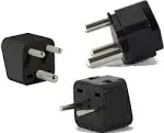 US to India Travel Adapter Plug for USA/Universal to Asia Type E (C/F), M & D AC Power Plugs Pack of 3