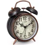 Peakeep Loud Analog Alarm Clock for Heavy Sleepers, Vintage 4-Inch Twin Bell Old School Fashioned Wind Up Alarm Clock with Battery Operated for Bedrooms