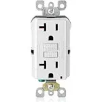 Leviton 20 Amp 125-Volt Duplex Self-Test Slim GFCI Outlet White 4-Pack