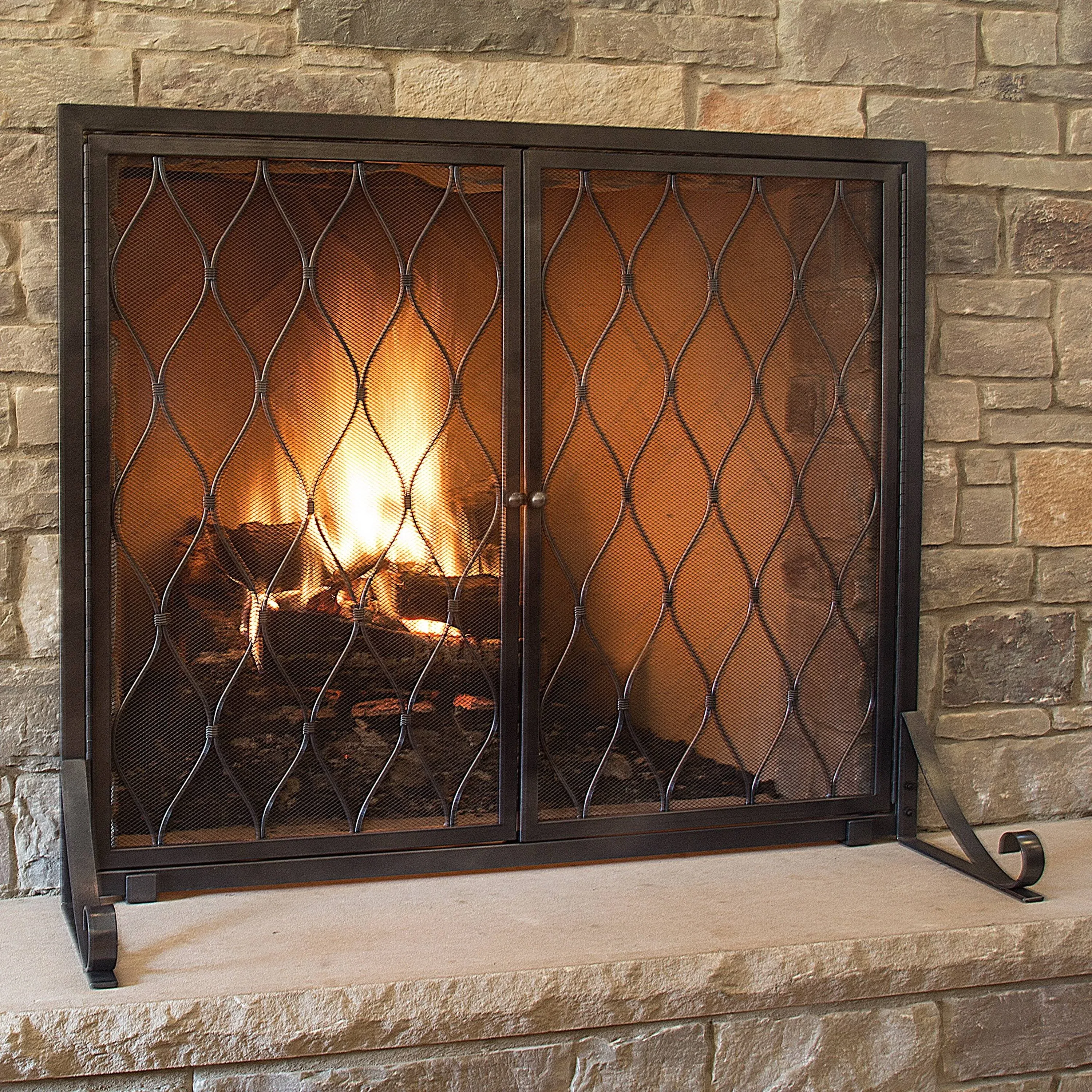 Pleasant Hearth Stonewall Fireplace Screen - Bed Bath & Beyond - 38248851