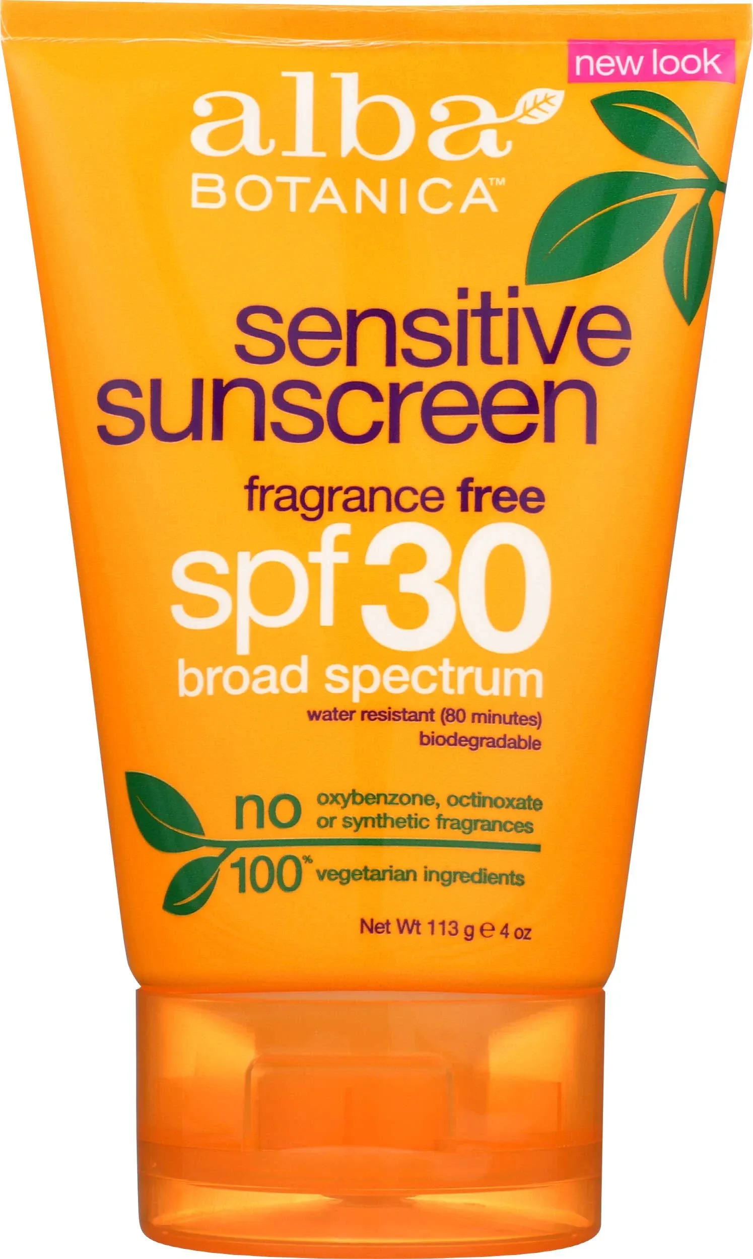 Alba Botanica Kids Broad Spectrum SPF 30 Mineral Fragrance Free Sunscreen 4 oz