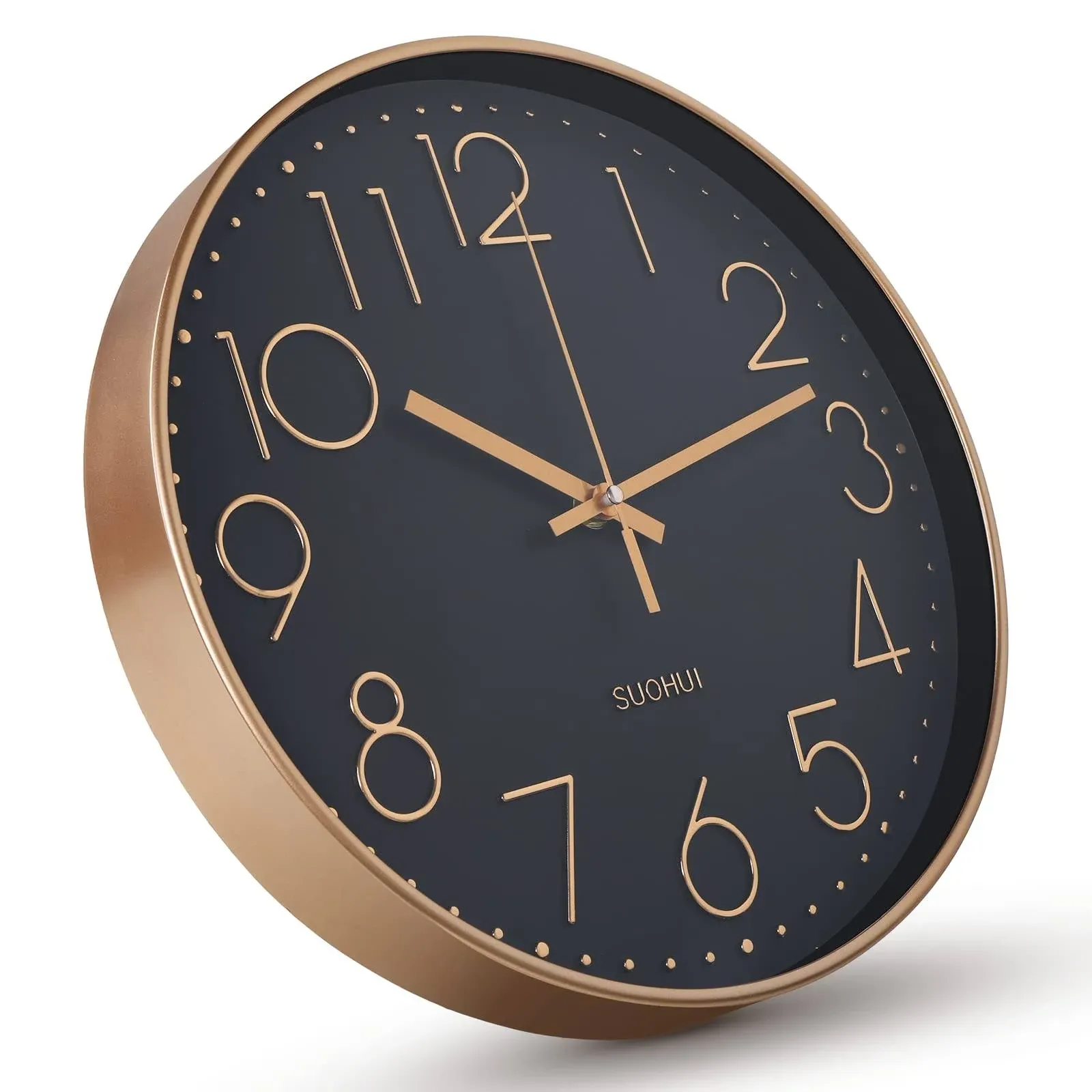 SUOHUI 12 inch Silent Non-Ticking Battery Operated Wall Clock