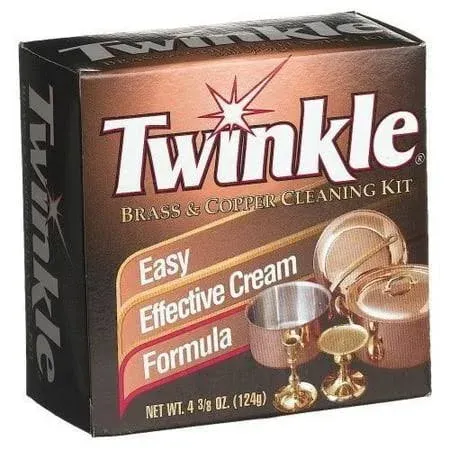 Twinkle Brass & Copper Cleaning Kit, Easy Effective Cream Formula, 4.38 Ounce (Pack of 2)