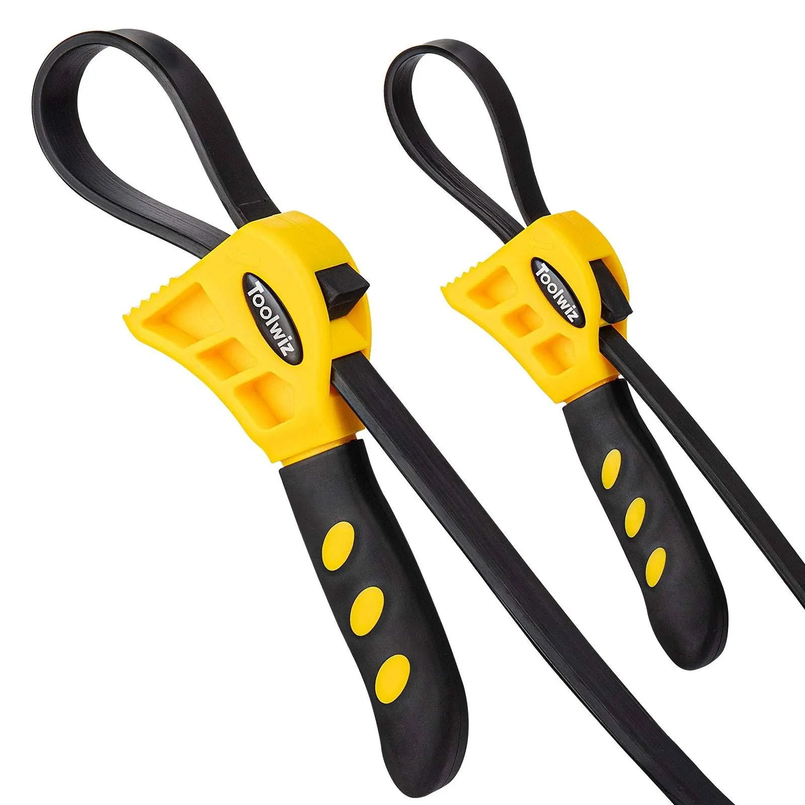  Strap Wrench Set, Upgrade 2pcs 24 in and 19.7 in Length Adjustable Yellow