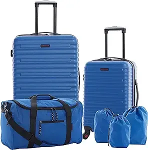 Travelers Club Orion Luggage and Travel Accessories, Blue, 6-Piece Set