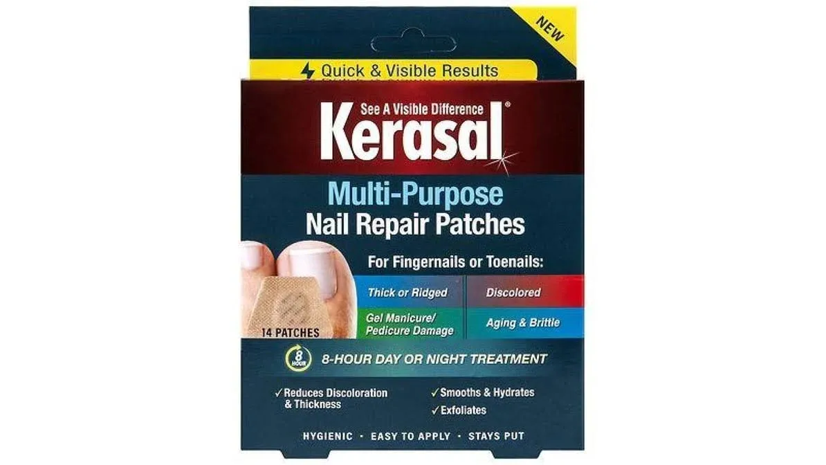 Kerasal Multi-Purpose Nail Repair Patches - 14 Count - Nail Repair for Damaged Nails, 8-Hour Nail Treatment Restores Healthy Appearance (Packaging May Vary)