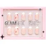 Glamnetic Press On Nails - Bubble Gum Glaze | Short Almond Pink French Tip Nails with a Glaze Finish | 15 Sizes - 30 Nail Kit with Glue