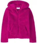 Children’s Place Aurora Pink Faux Fur Full Zip Jacket Youth Girl&#039;s Size M (7/8)