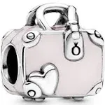 PANDORA Jewelry Pink Travel Bag Sterling Silver Charm