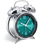 Peakeep Loud Alarm Clock for Heavy Sleepers Adults Metal 4 Inches Twin Bell Battery Operated Alarm Clocks for Bedrooms Decorati