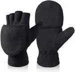 OZERO Fingerless Convertible Thermal Polar Fleece Winter Gloves