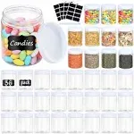 36PCS 8OZ Plastic Jars with Screw On Lids Pen and Labels Refillable Empty Rou...