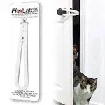 Cat Door Holder Latch - Bright White Cat Door Alternative Installs Fast Flex Latch Strap Let's Cats in and Keeps Dogs Out of Litter & Food. Safe Baby Proof One Piece No Measuring Extra Easy