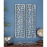 Aluminum Modern Abstract Wall Decor, Set of 2 - Silver