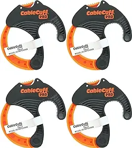 Cable Cuff PRO (4 Pack: 4x Medium 2 Inch Diameter) Adjustable, Reusable, Cable Tie Replacements for Extension Cords or Electronics