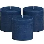 CANDWAX 3x3 Pillar Candle Set of 3 - Decorative Rustic Candles Unscented and No Drip Candles - Ideal As Christmas Candles or Large Candles for Home