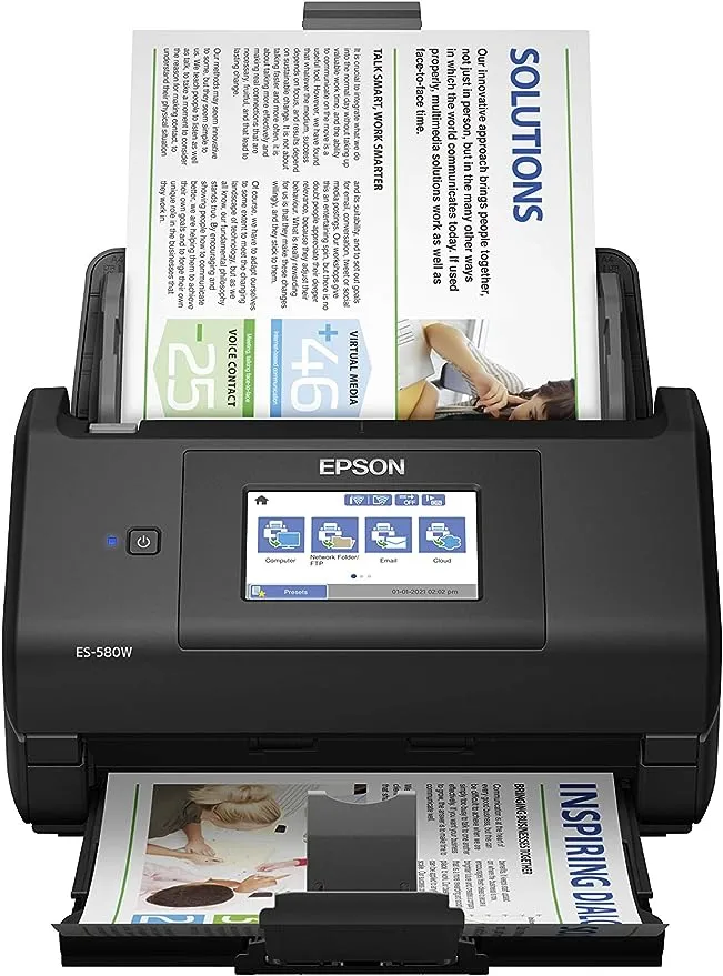 Epson WorkForce ES-580W Wireless Color Duplex Desktop Document Scanner