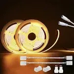 PAUTIX COB LED Strip Lights 40ft/12.2m Super Bright,504 LEDs/m Warm White 3000K CRI90+ Flexible LED Tape 24V for Cabinet Home DIY Lighting Projects with 2pcs COB Connector(Power Supply Not Included)