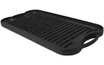 Lodge Logic Cast-Iron Reversible Grill & Griddle, Black