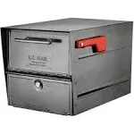 Oasis Eclipse Pewter, Large, Steel, Locking, Post Mount Parcel Mailbox