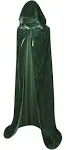 BIGXIAN Long Hooded Cloak Velvet Cape Witch Costume Halloween Costumes for Women Men