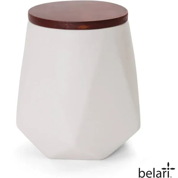 Faceted Storage Canister - White / Medium