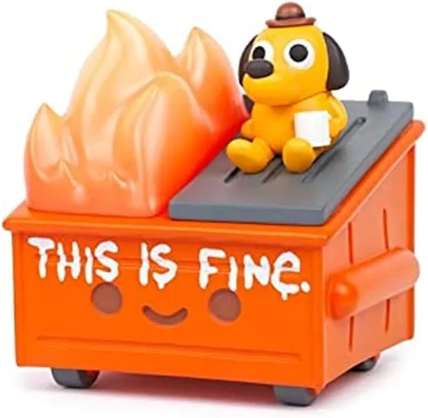 Dumpster Fire This Is Fine Vinyl Figure