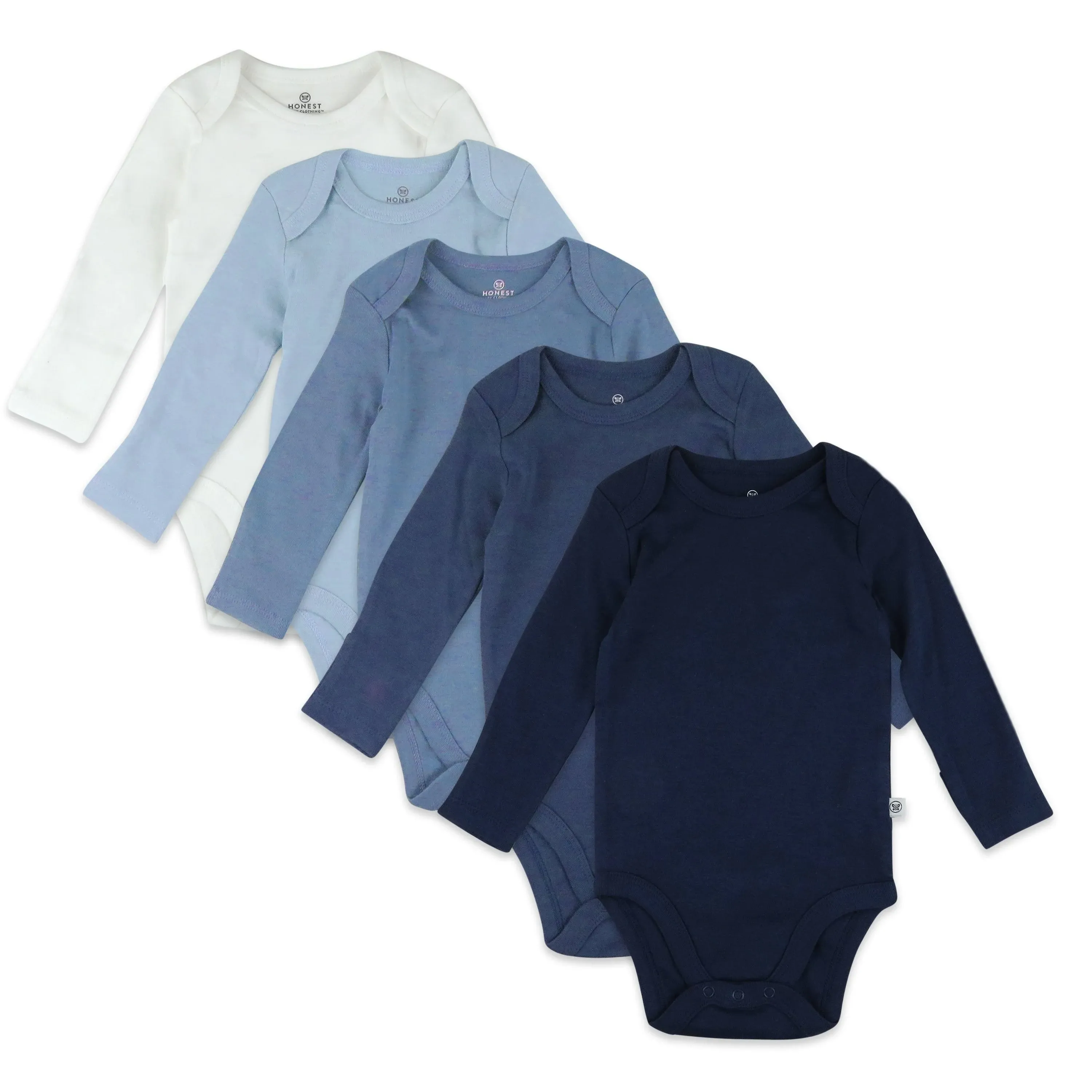 HonestBaby 5-Pack Organic Cotton Long Sleeve Bodysuits