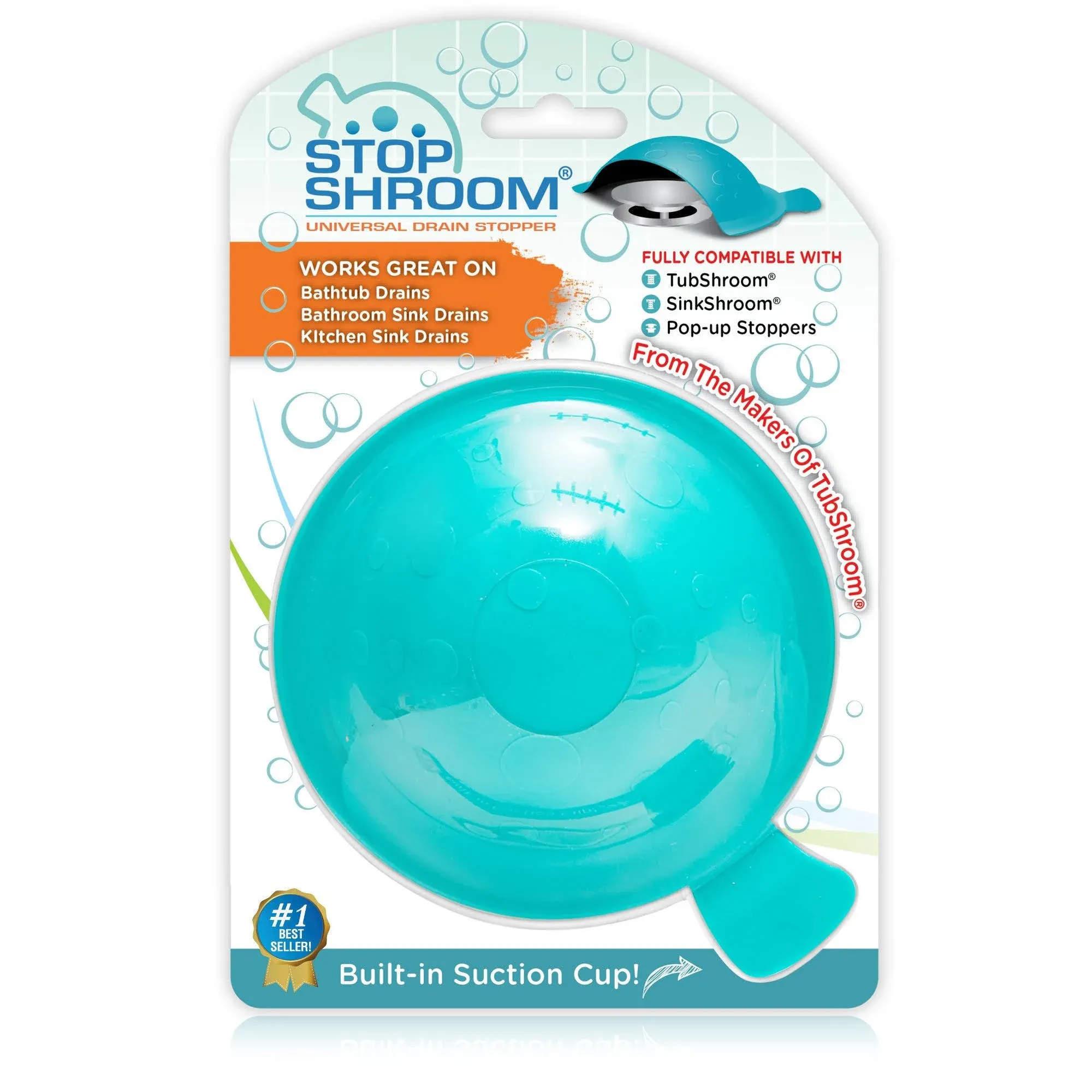 Stopshroom STBLU232 Universal Stopper Plug Cover for Bathtub Bathroom and Kitchen ...