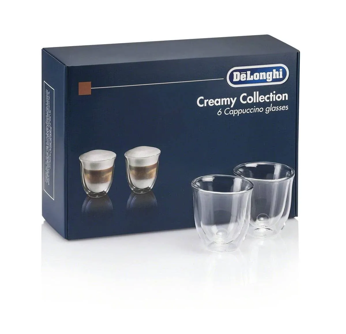 De'Longhi Double Wall Cappuccino Glasses - 6 Pack