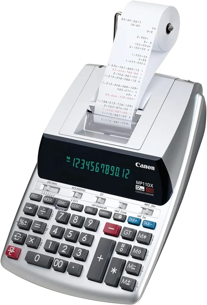 Canon (MP11DX-2) 12-Digit Desktop Calculator, Silver