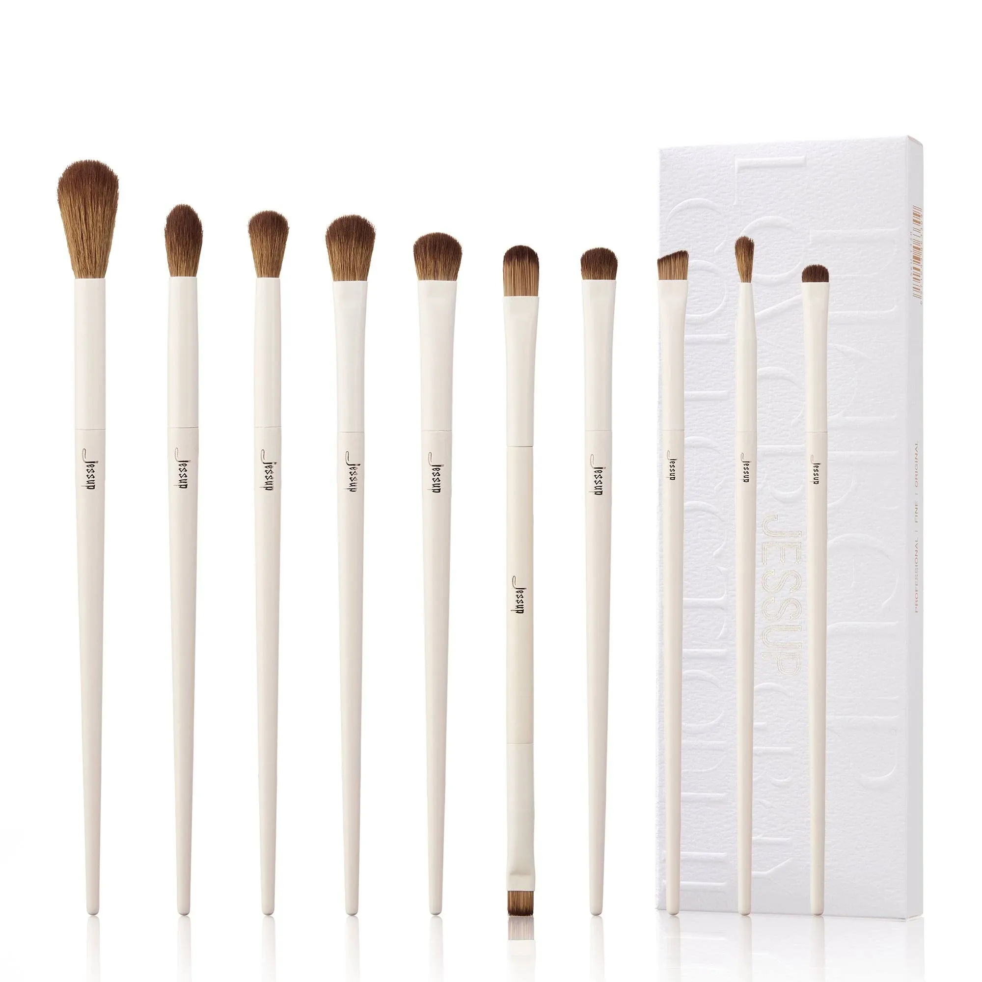 Jessup Precision Makeup Brushes 10pcs Eye Makeup Brush Set Premium Synthetic ...